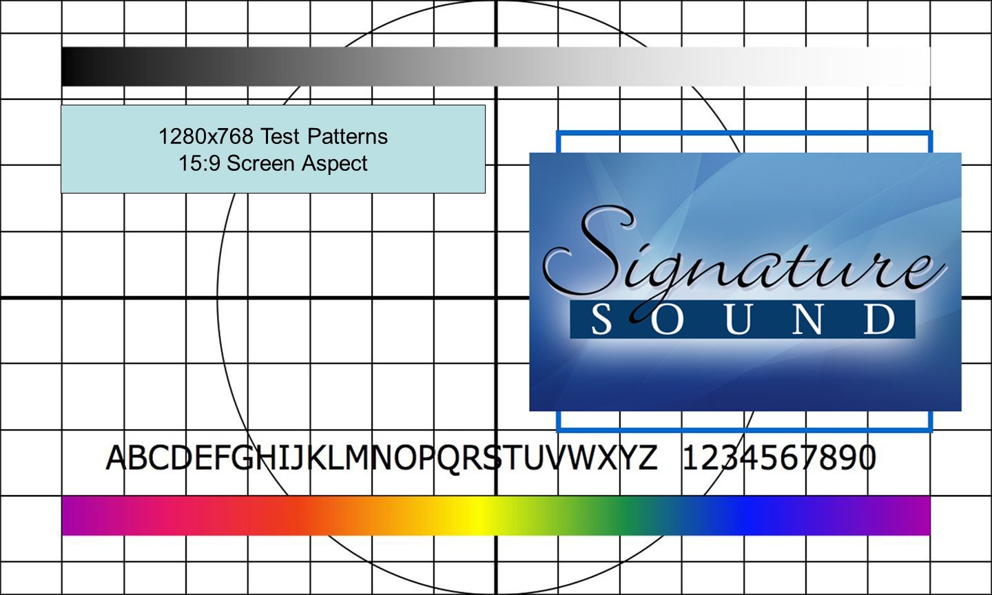 1280x768 Test Patterns 15:9 Screen Aspect