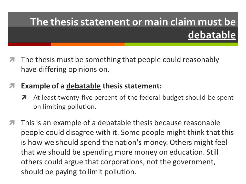 An Example Of A Thesis Statement In An Essay