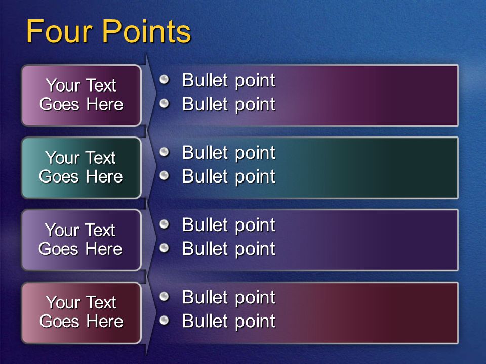 Four Points Your Text Goes Here Bullet point Your Text Goes Here