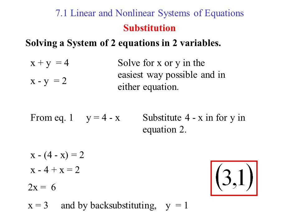 Equation With 2 Variables Talkchannels Subsution Solving A System Of 2 Equations In Variables X Y