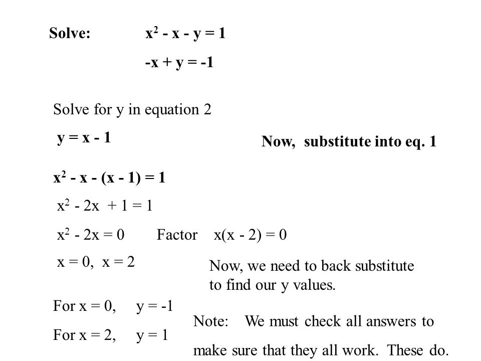 Solving Equations With X And Y Talkchannels Subsution Solving A System Of 2 Equations In Variables X Y