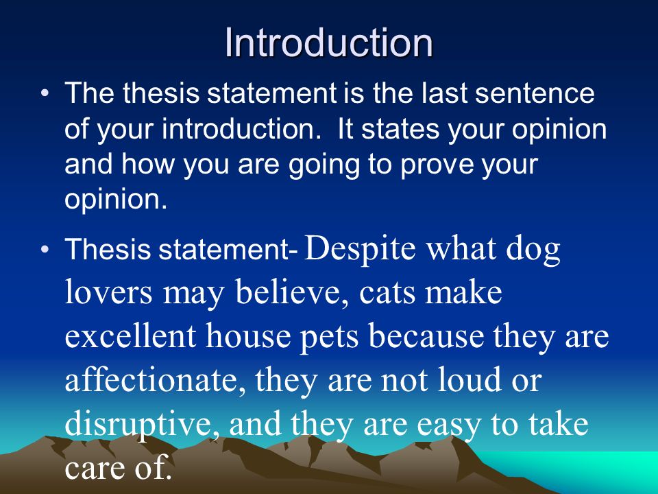 Introduction With Thesis Statement