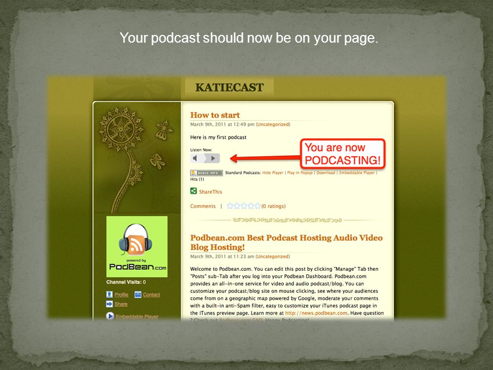 Your podcast should now be on your page.