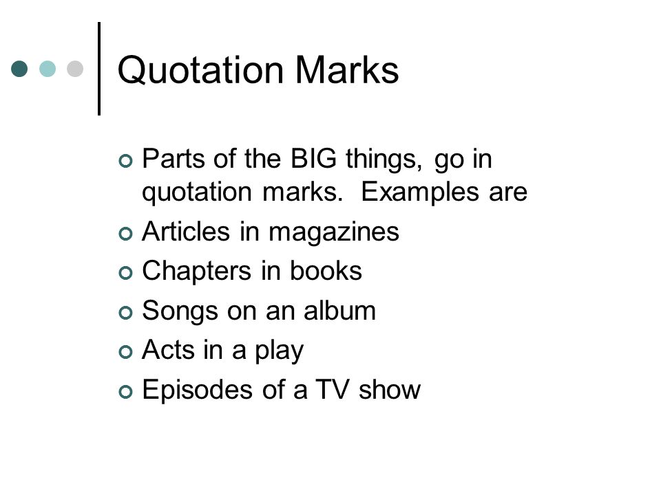 song title punctuation