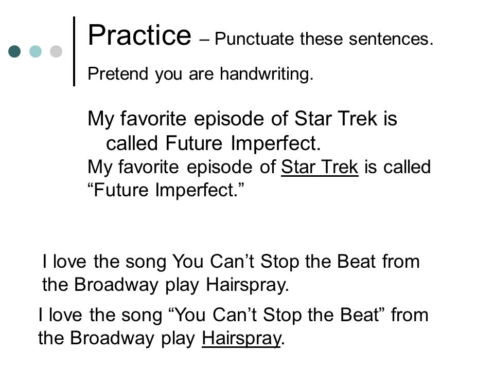 song title punctuation
