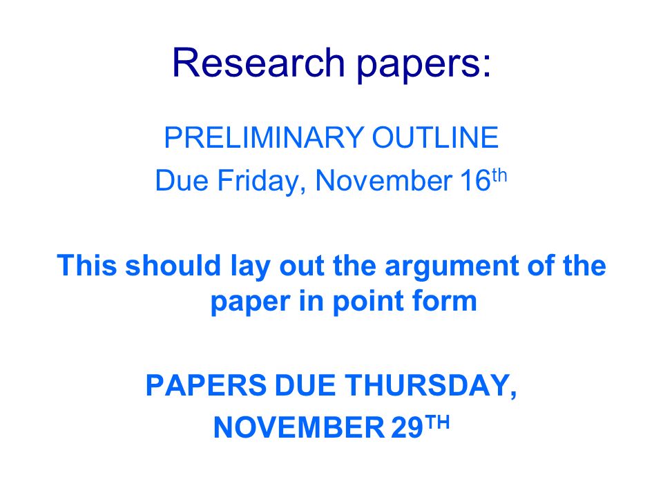 Preliminary Research Paper