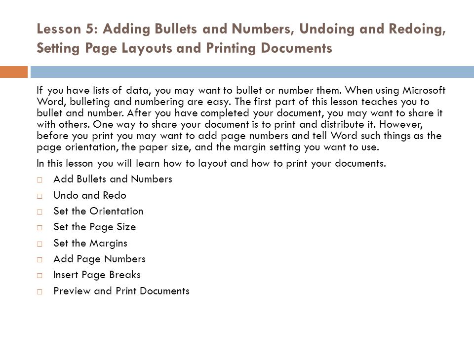 How To Make Page On Microsoft Word Horizontal Bullets