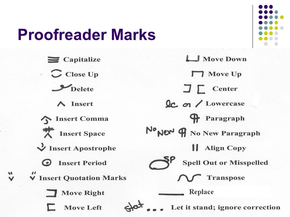 Proofreader marks