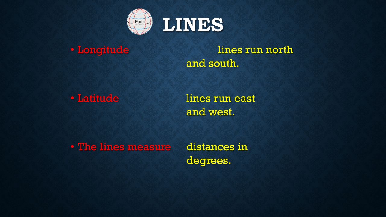IMAGINARY LINES Latitude and Longitude The earth is divided into lots of lines called latitude and longitude