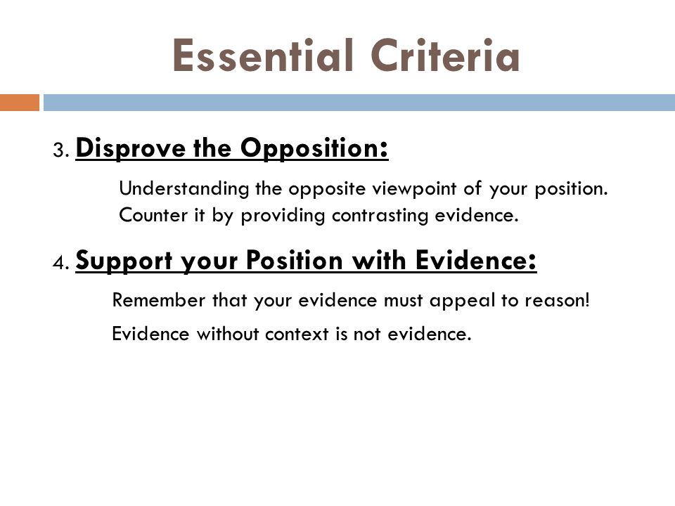 Essential Criteria 3.