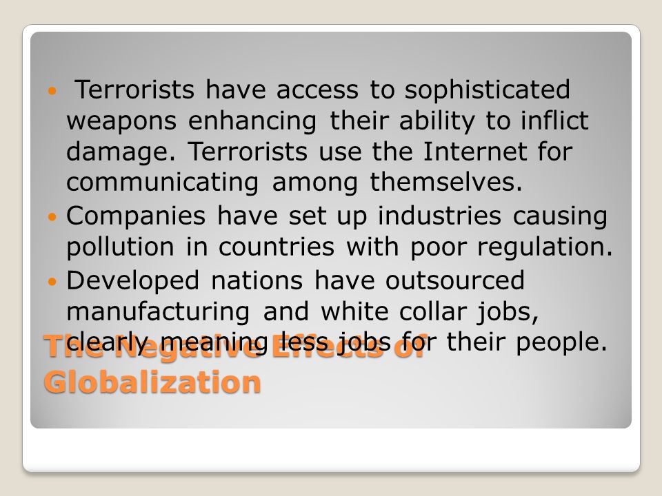 The Effects of Globalization essays