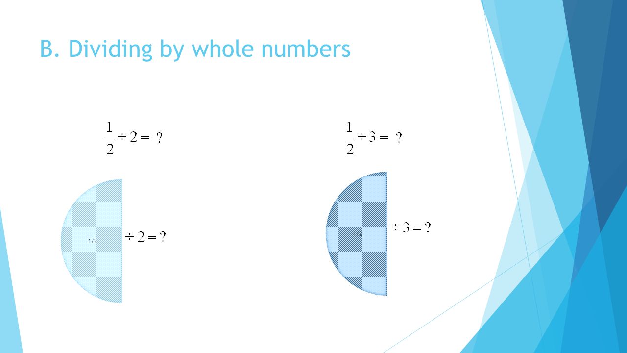 B. Dividing by whole numbers
