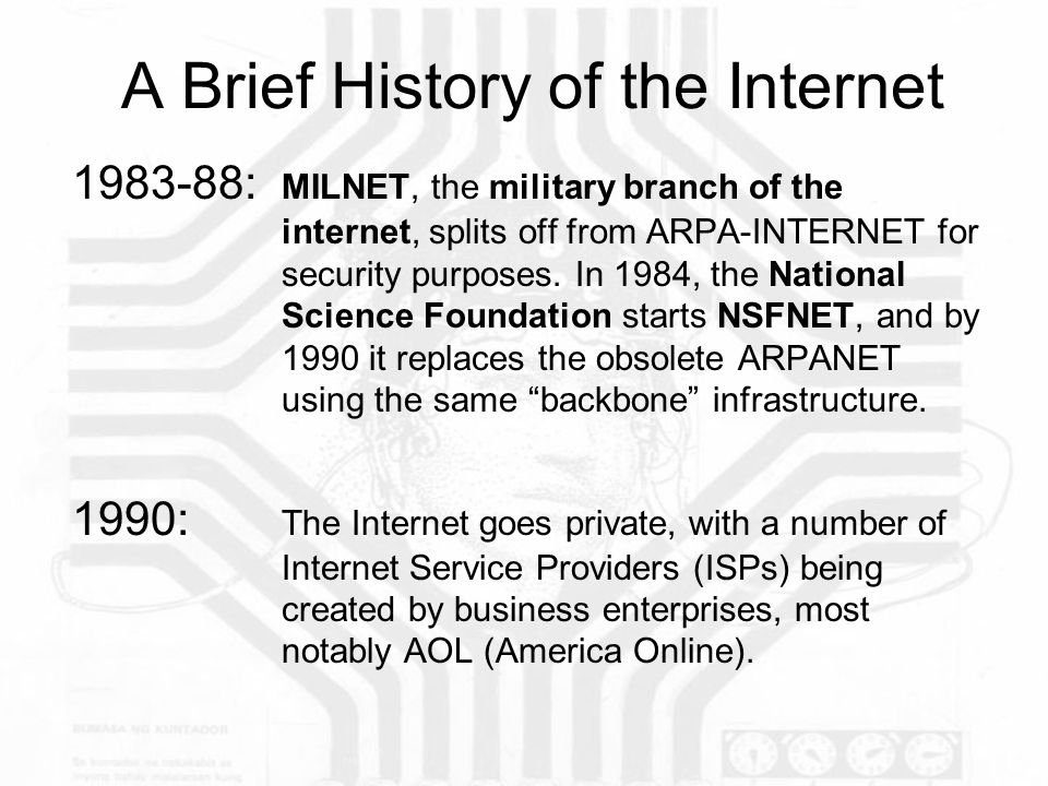a brief history of the internet a brief history of the internet