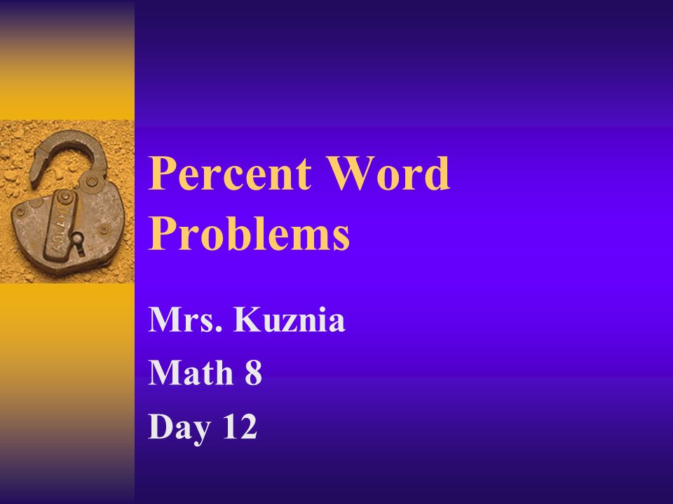 Solve Percent Word Problems