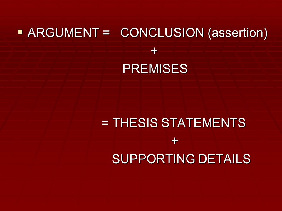 Difference between premise and thesis