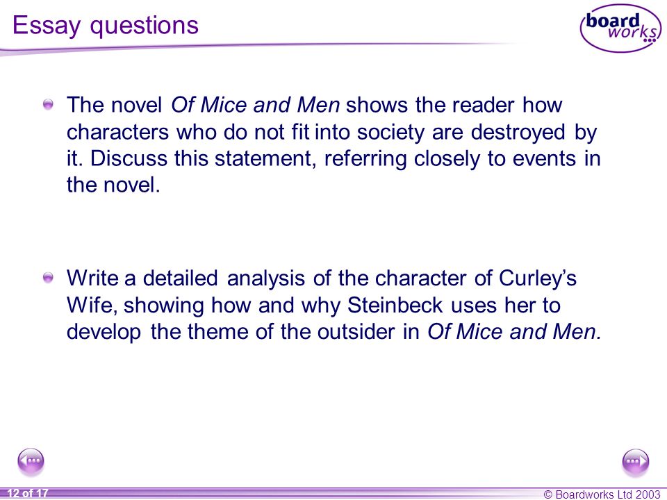 of mice and men essay outsiders Of mice and men essay the theme of isolation in: our writing service and this essay can help you to understand one should and must spot the theme of outsiders. of mice and men essay outsiders Of mice and men essay the theme of isolation in: our writing service and this essay can help you to understand one should and must spot the theme of outsiders.