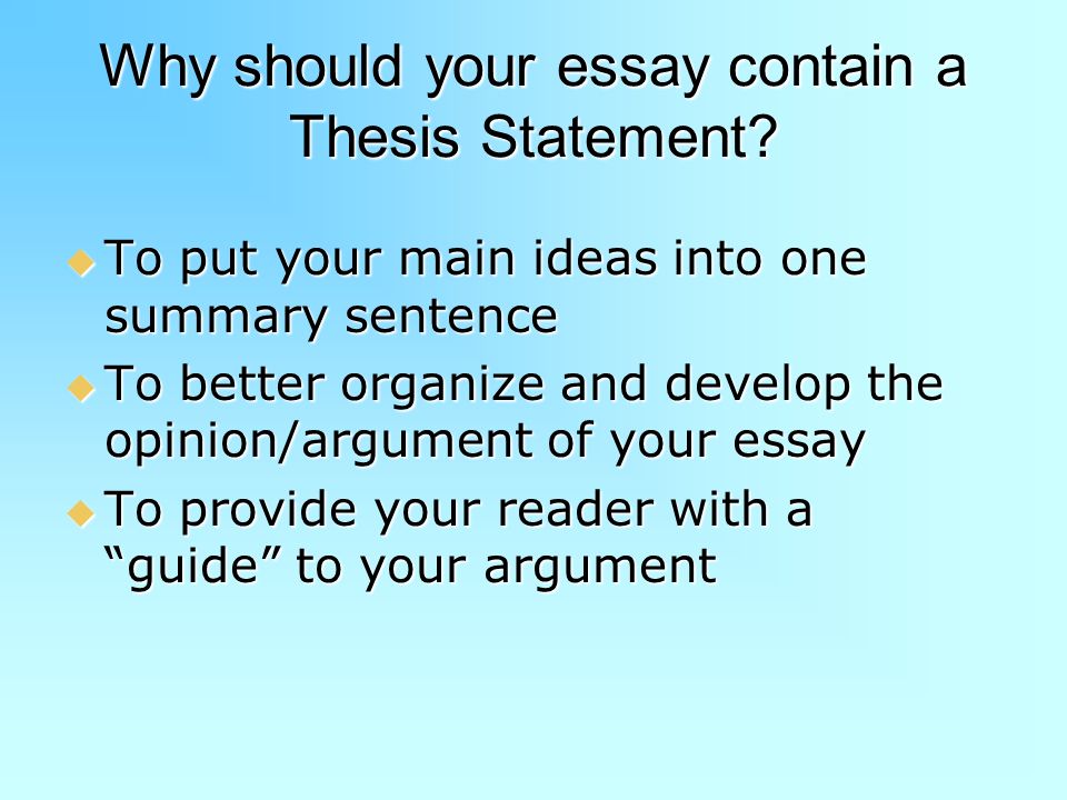 a thesis statement should include