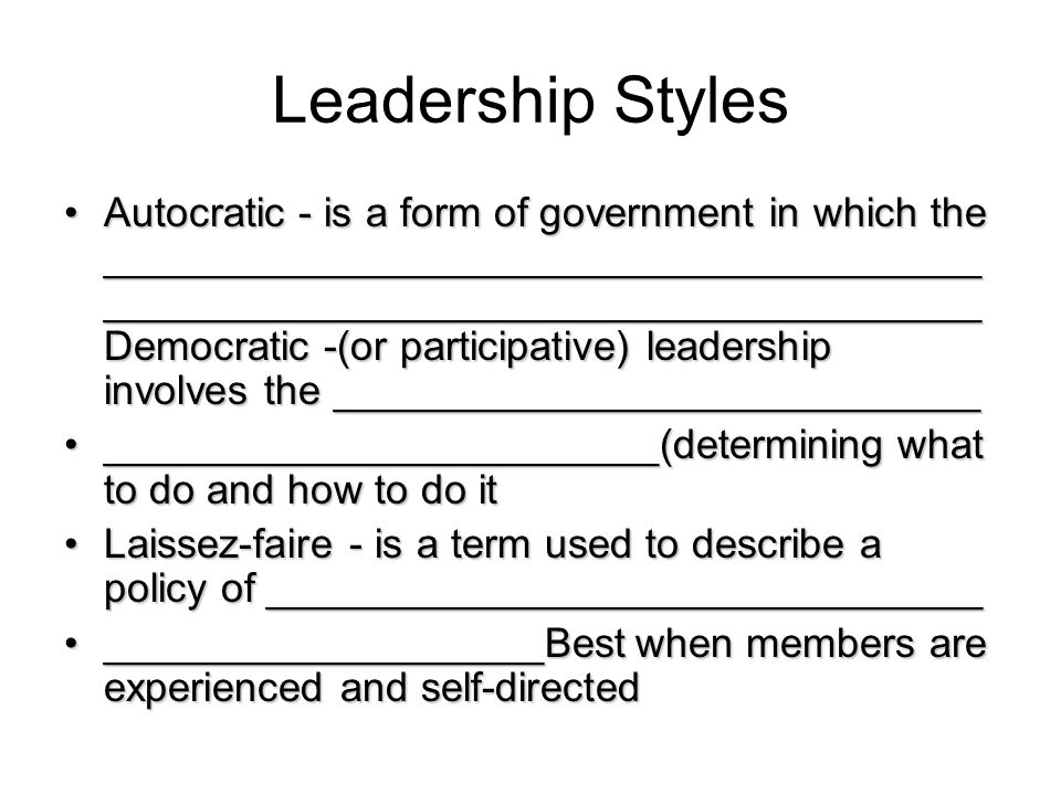 describe leadership styles