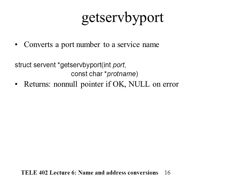 tele 402 lecture 6 name and address conversions 1 overview last tele address