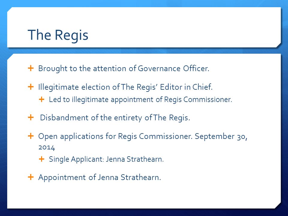 The Regis  Brought to the attention of Governance Officer.
