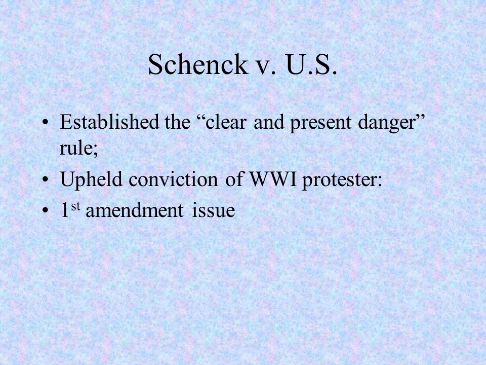 Schenck v. U.S.