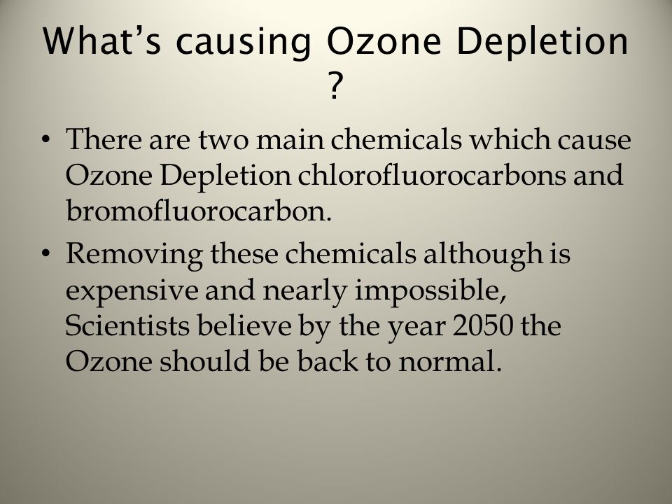 What’s causing Ozone Depletion .