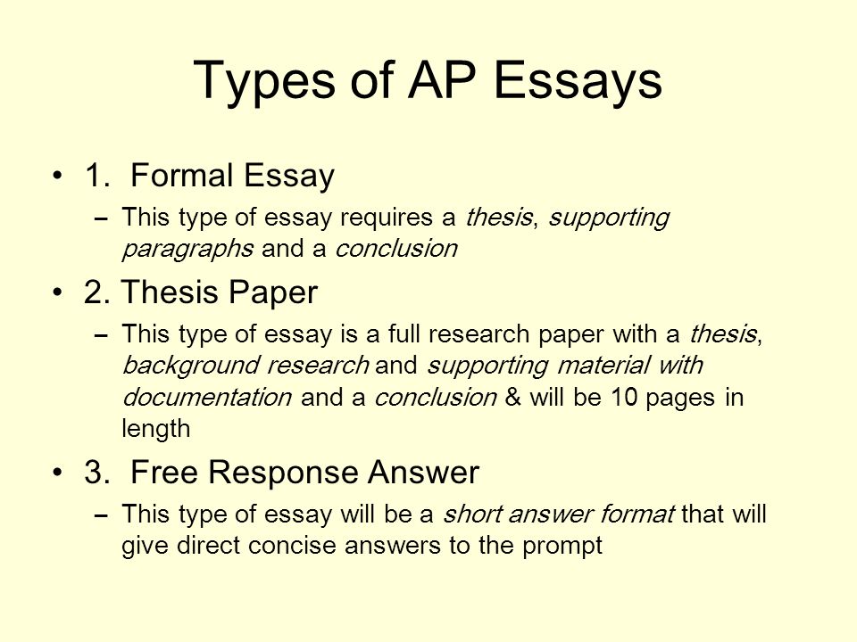 Types of essays formal and informal