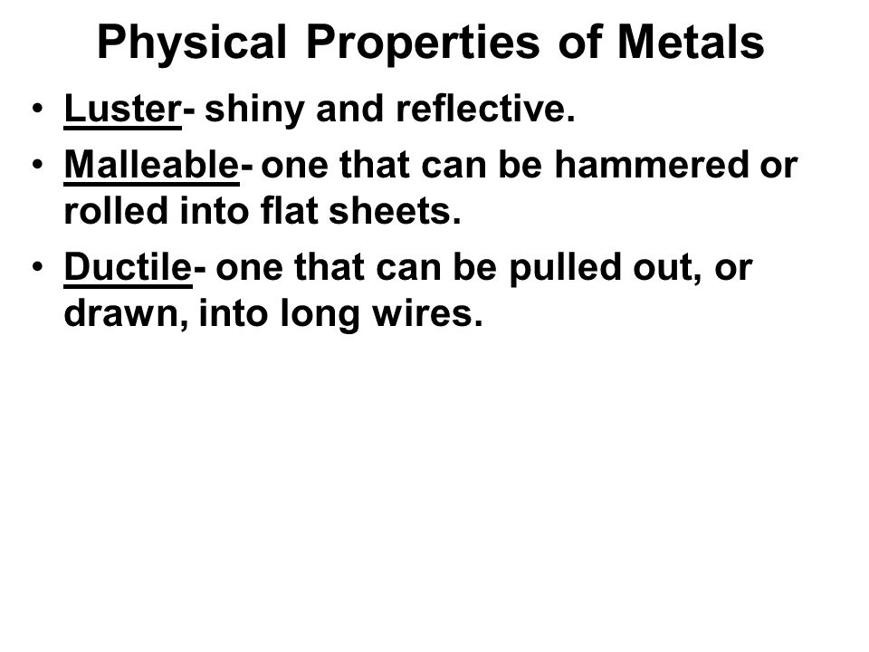 Periodic Table physical properties of elements on the periodic table luster : Metals. - ppt download