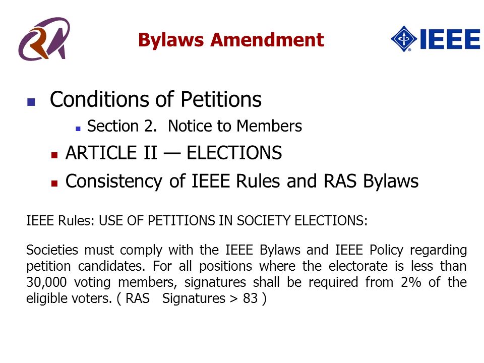 Conditions of Petitions Section 2.