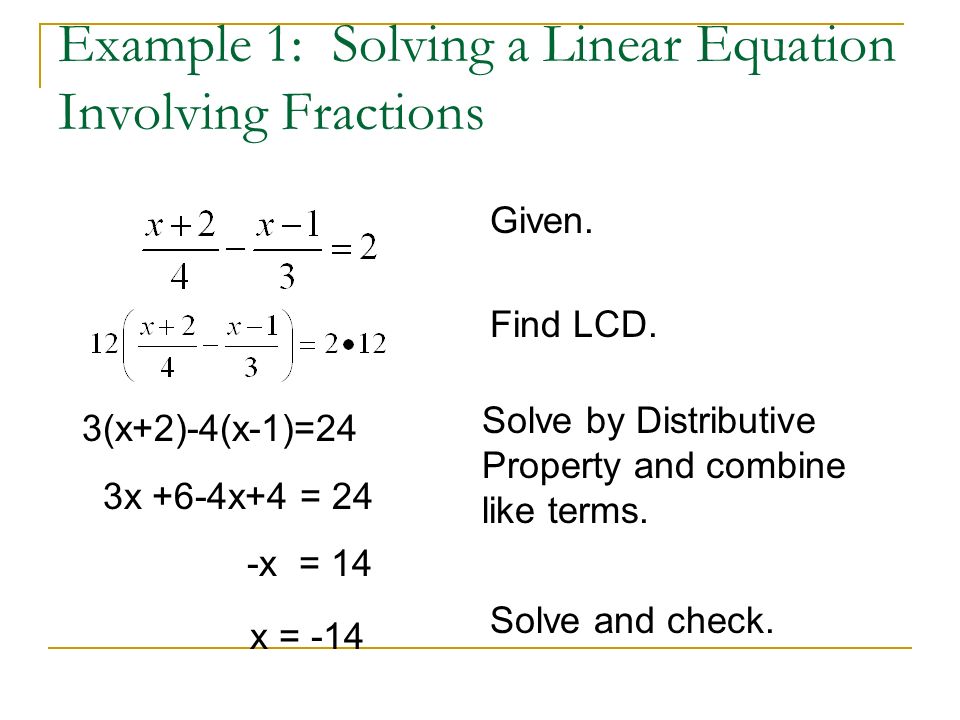 How To Solve Linear Equations With Fractions Talkchannels Example 1 Solving A Linear Equation Involving Fractions Given Warm Up Determine The X Intercept S And Y From