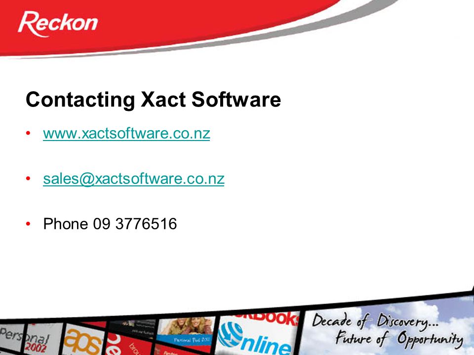 Contacting Xact Software   Phone