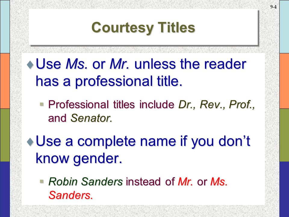 mcgraw hill irwin ppt module 9 formats for letters and memos 2007 ms professional title