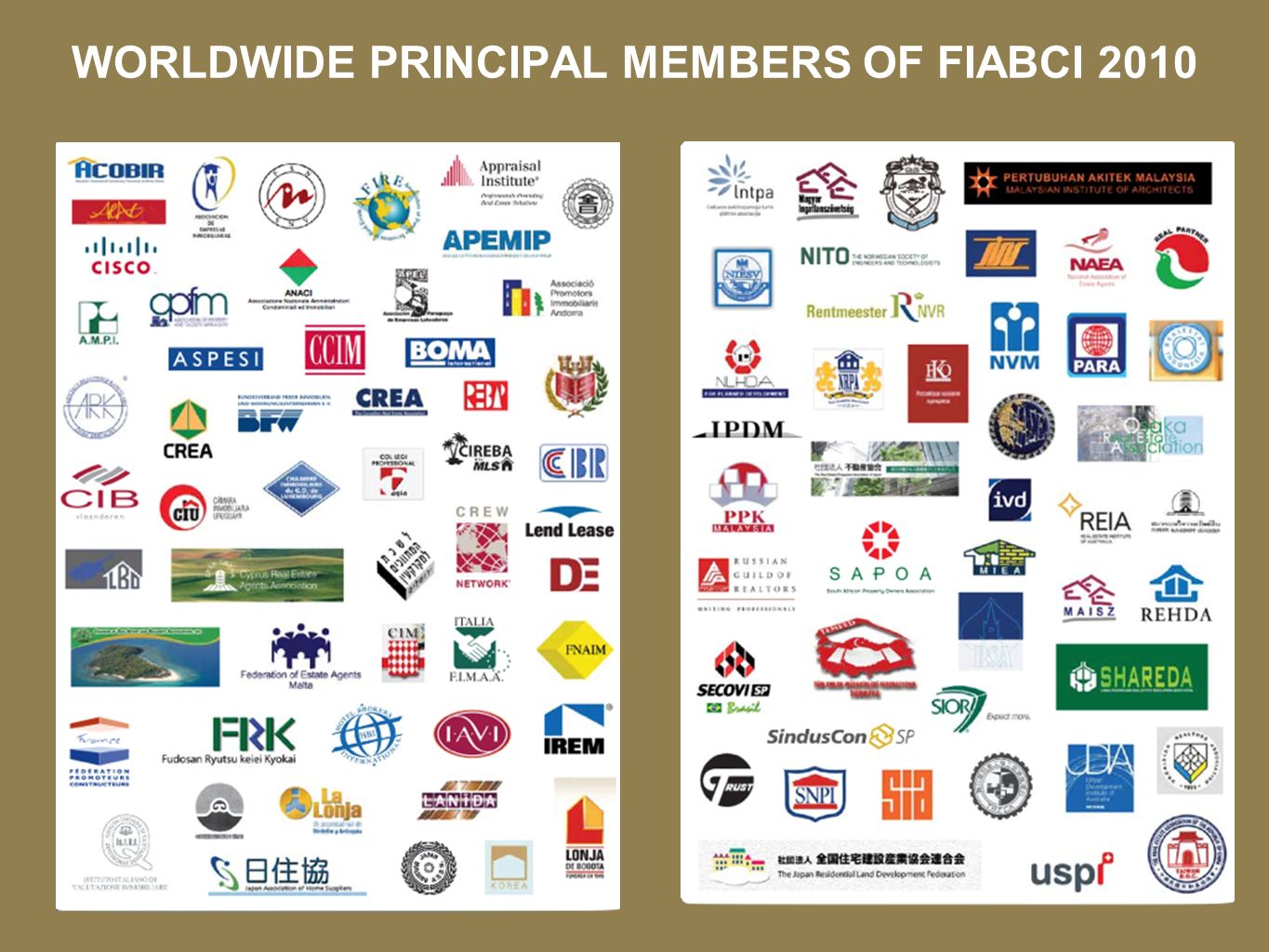 WORLDWIDE PRINCIPAL MEMBERS OF FIABCI 2010