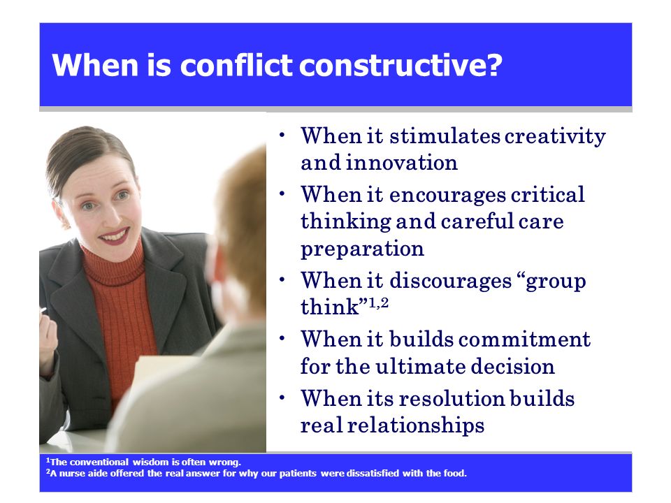 example of constructive conflict How to encourage meaningful, needed conflict at work guess what some workplace conflict is good for business share constructive work conflict. example of constructive conflict How to encourage meaningful, needed conflict at work guess what some workplace conflict is good for business share constructive work conflict.