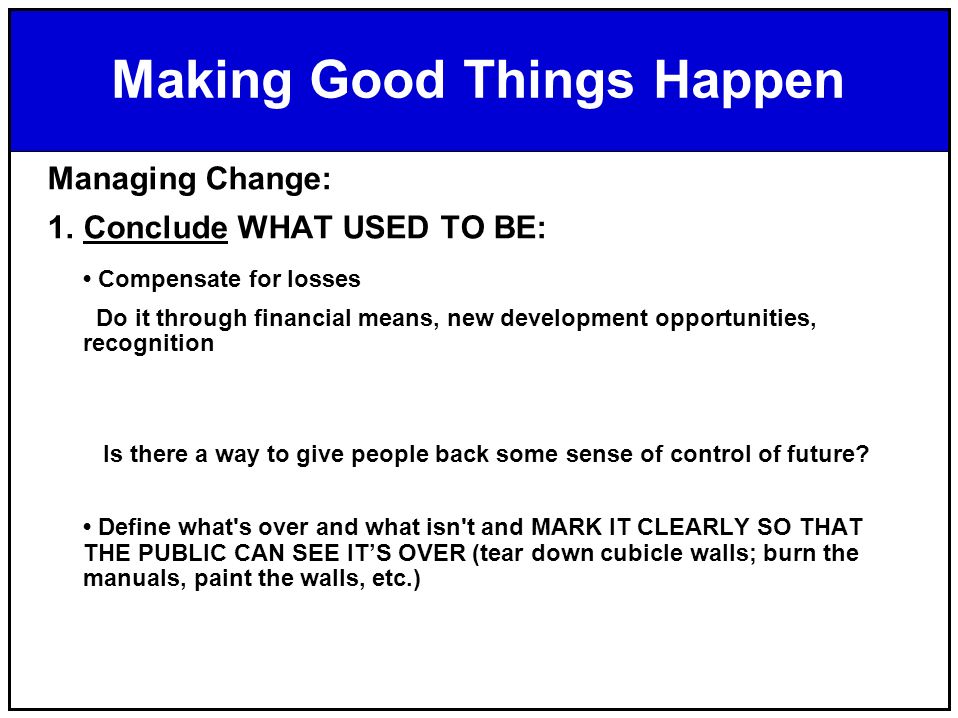 managing change conclusion managing change conclusion