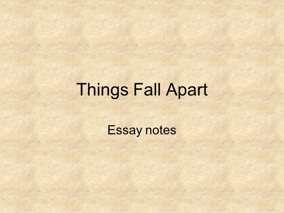 Things Fall Apart Thesis Statement