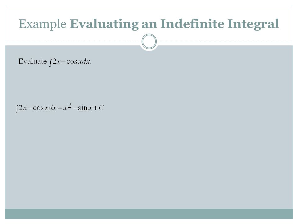 Example Evaluating an Indefinite Integral
