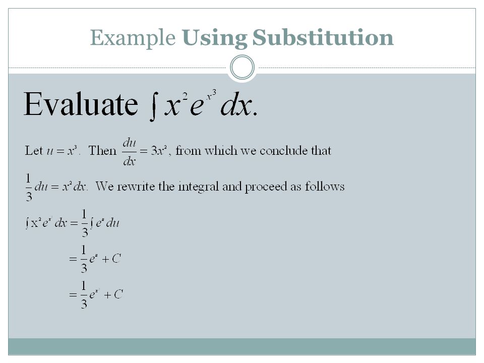 Example Using Substitution