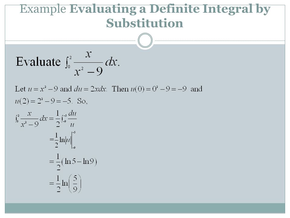 Example Evaluating a Definite Integral by Substitution