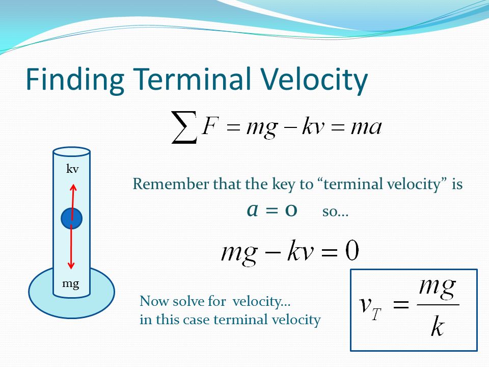 Ap Physics C Here Is The Situation Suppose You Drop A Marble 4 Finding Terminal Velocity