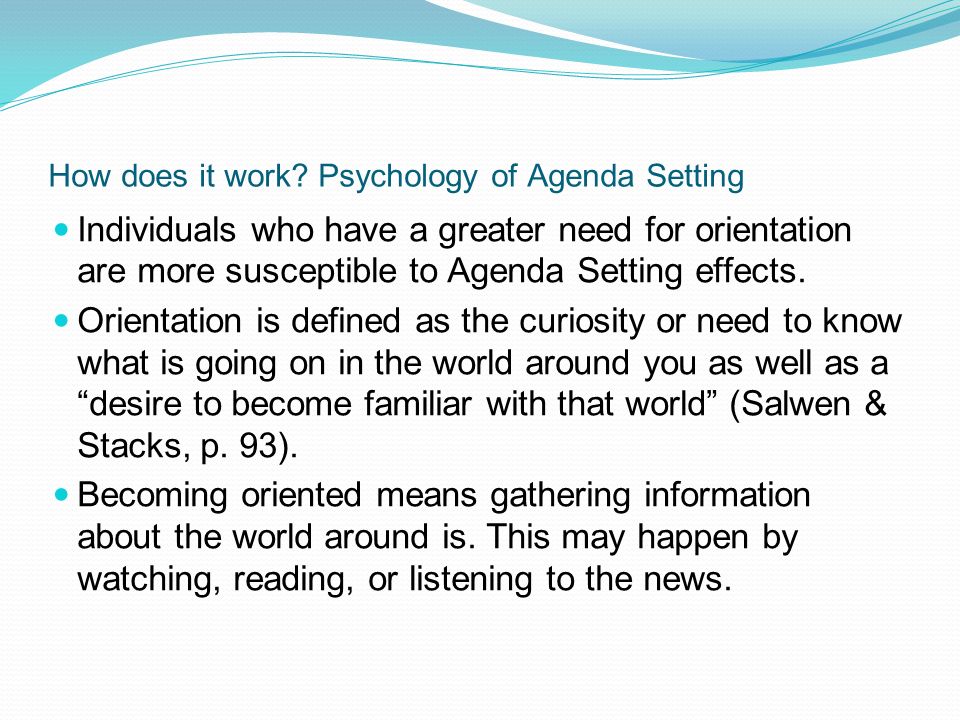 agenda setting definition