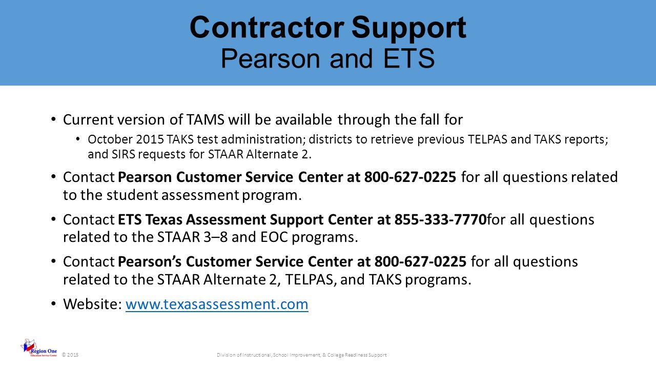 pearson support number