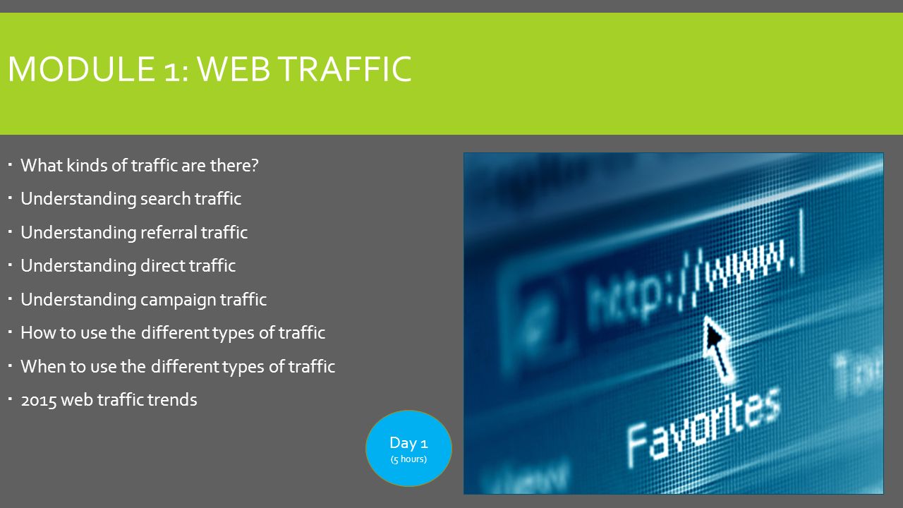 MODULE 1: WEB TRAFFIC  What kinds of traffic are there.