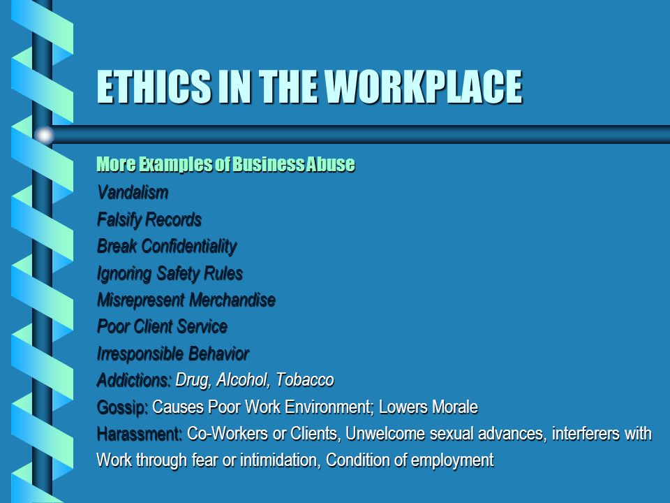 work ethic examples