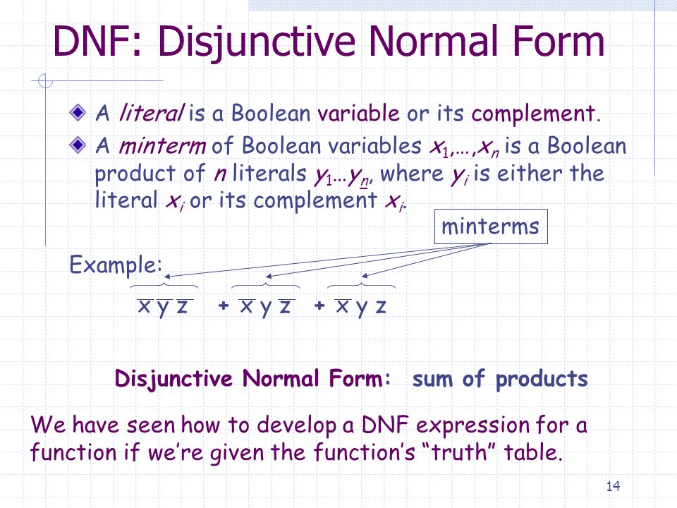 discrete mathematics cs 2610 september equal boolean functions two conjunctive normal form from truth table