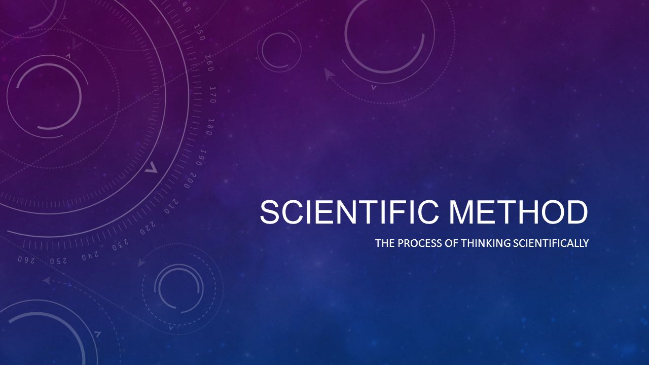 SCIENTIFIC METHOD THE PROCESS OF THINKING SCIENTIFICALLY