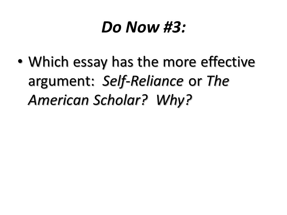 self reliance summary