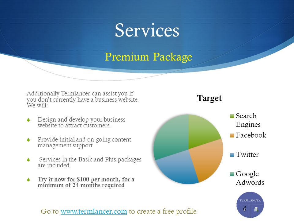 Services Additionally Termlancer can assist you if you don’t currently have a business website.