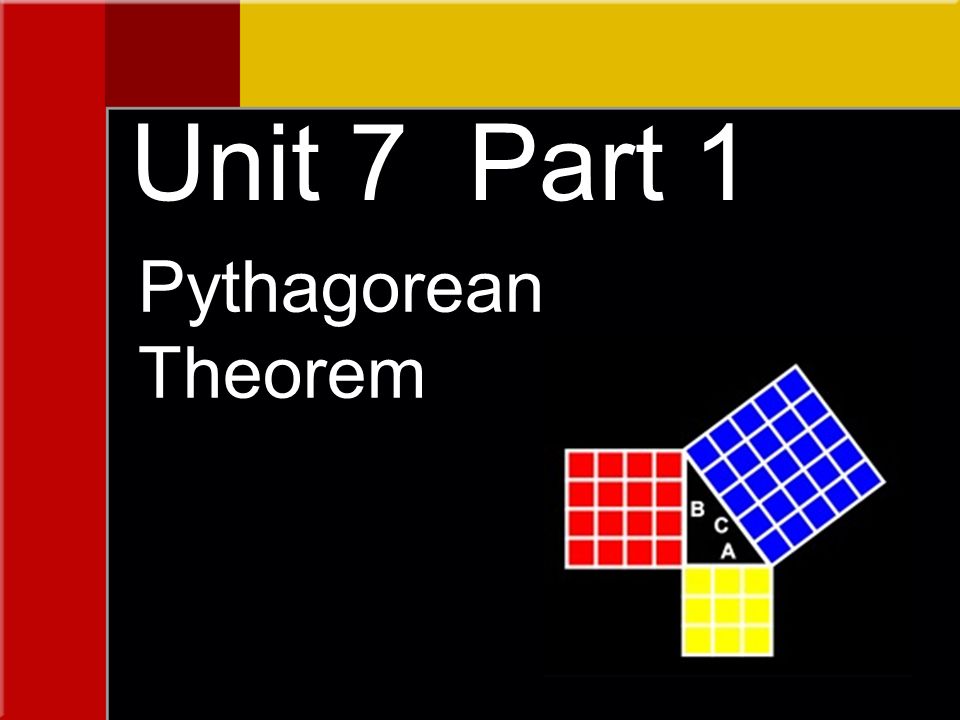 Pythagorean Theorem Unit 7 Part 1
