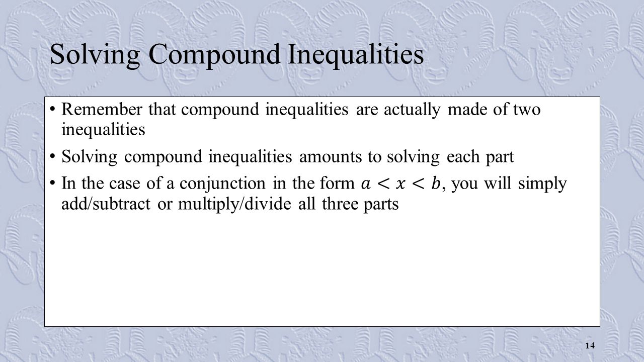 Solving Compound Inequalities 14